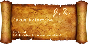 Jakus Krisztina névjegykártya
